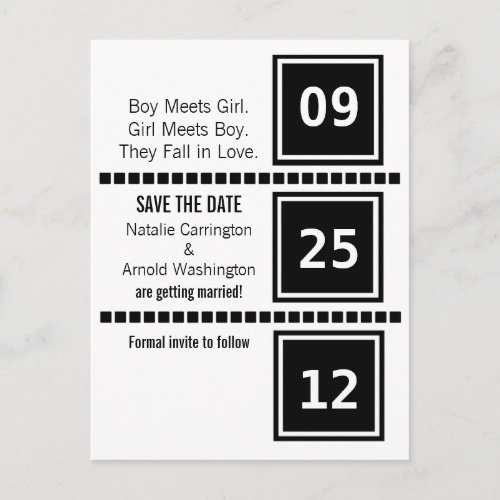 Modern Chic Squares Save the Date Postcard