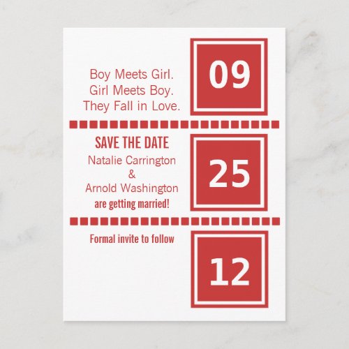 Modern Chic Squares Save the Date Postcard