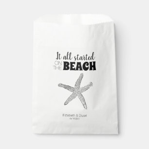 Modern Chic Starfish Beach Wedding Treat Favor Bag