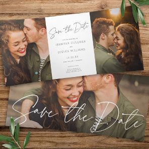 Modern Chic Statement Save The Date Photo Card