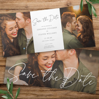 Modern Chic Statement Save The Date Photo Card by PaperDahlia at Zazzle