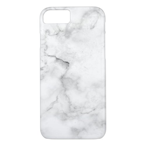 modern chic stone white and black marble    iPhone 87 case