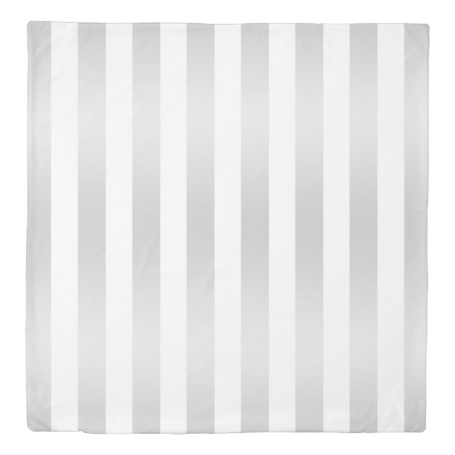 Modern Chic Stripes Grey Satin Chic Decorative Duvet Cover (Front)