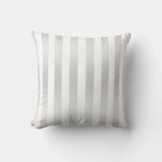 Modern Chic Stripes Grey Satin Chic Decorative Throw Pillow (Front)