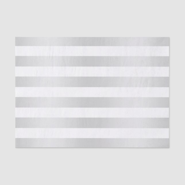 Modern Chic Stripes Grey Satin Chic Decorative Tissue Paper (Front)