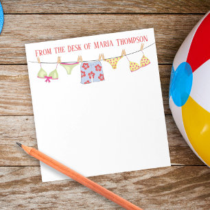 Modern Chic Stylish Swimsuits Summer Fun Notepad