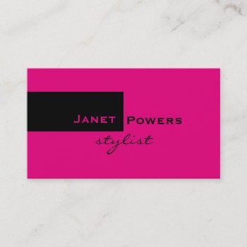 Modern Chic Stylist Pink Custom Business Cards by annpowellart at Zazzle