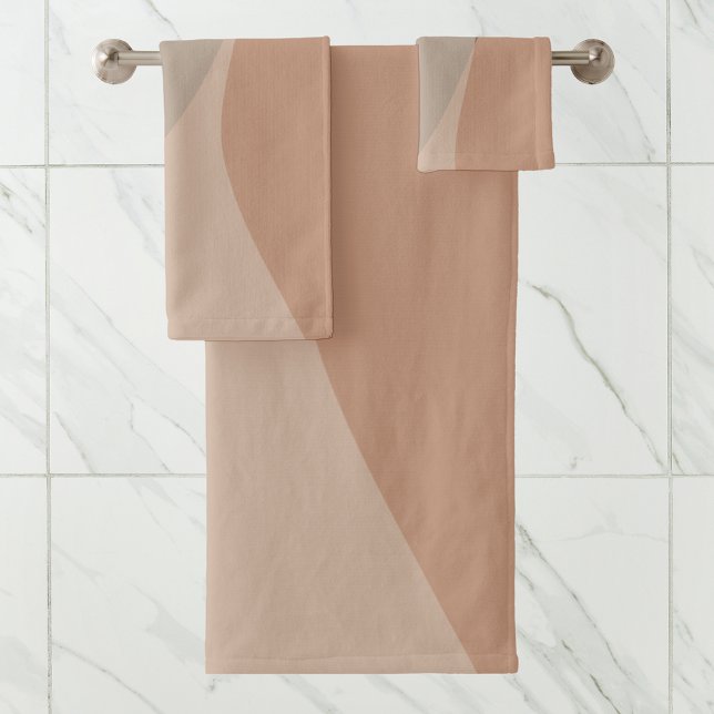Modern Chic Tan Neutral Boho Pattern Bath Towel Set (Creator Uploaded)