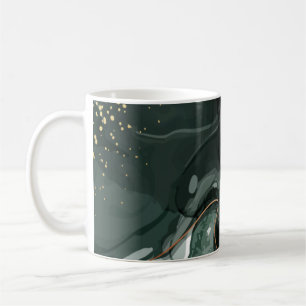 modern chic teal green gold agate marble coffee mug