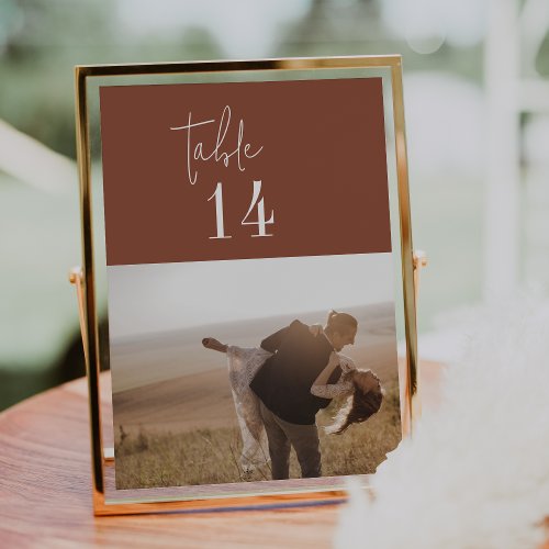 Modern Chic Terracotta 5x7 Photo Table Numbers
