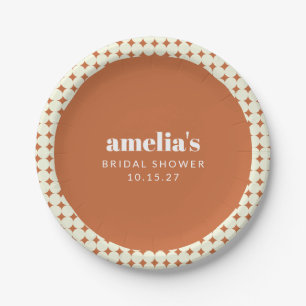 Modern Chic Terracotta Dots Bridal Shower Custom Paper Plates