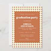 Modern Chic Terracotta Dots Graduation Party Invitation (Front)