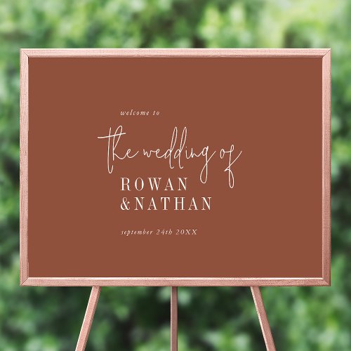 Modern Chic Terracotta Printable Wedding Welcome Poster