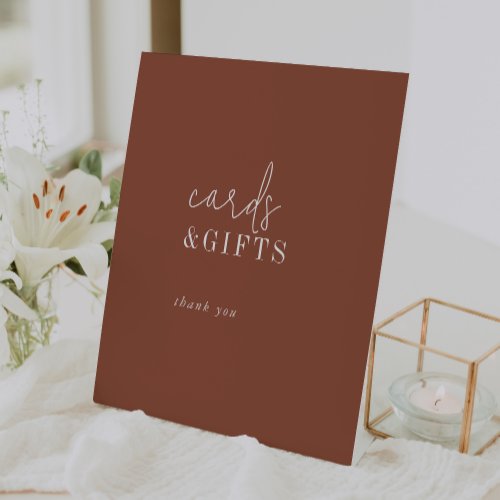 Modern Chic Terracotta Rust Cards and Gifts Sign