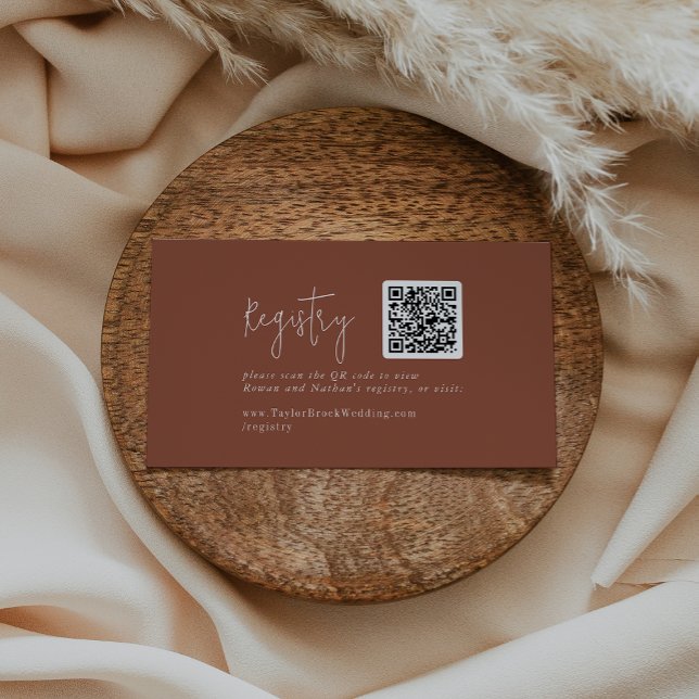 Modern Chic Terracotta Rust Gift Registry Enclosure Card (Creator Uploaded)