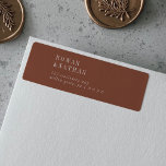 Modern Chic Terracotta Rust Return Address Labels<br><div class="desc">These modern chic terracotta rust return address labels are perfect for a simple wedding. The desert boho design features rustic unique and stylish bohemian typography in an earthy burnt orange rust color. These labels can be used for a wedding, bridal shower, Christmas cards, special event or any time you need...</div>