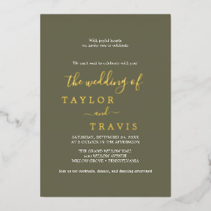 Modern Chic Terracotta Wedding  Foil Invitation