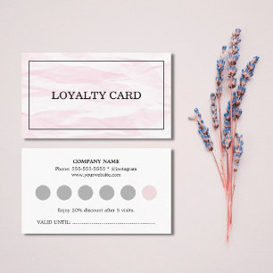 Modern Chic Texture Light Pink Grey Loyalty Card