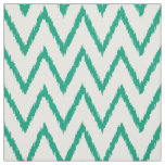 Modern chic textured green ikat chevron pattern fabric