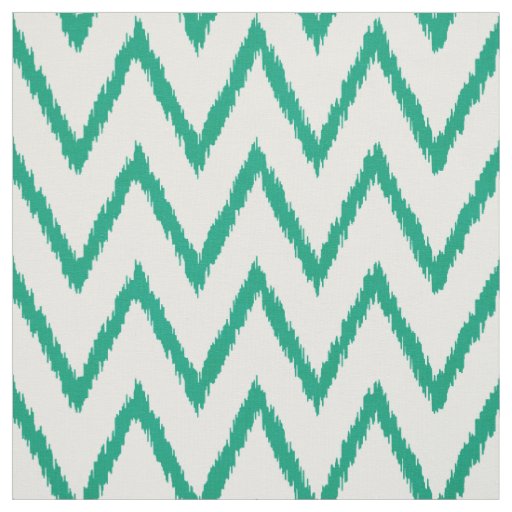 Modern chic textured green ikat chevron pattern fabric