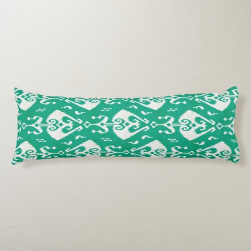 Modern chic textured green ikat tribal pattern body pillow