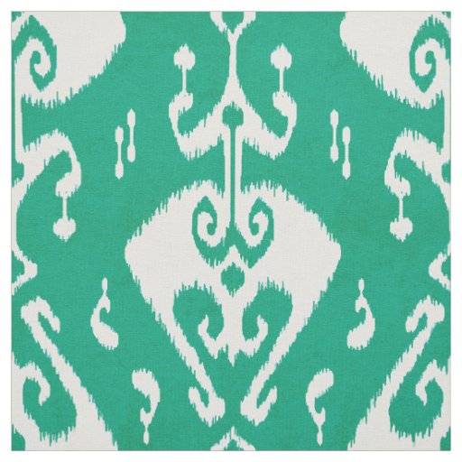 Modern chic textured green ikat tribal pattern fabric