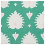 Modern chic textured green pink ikat pattern fabric