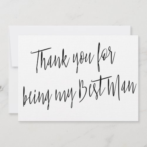 Modern Chic Thank you for being my best man Thank You Card