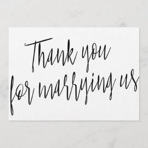 Modern Chic "Thank you for marring us" Thank You Card
