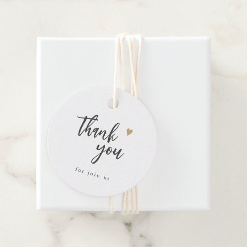 Modern Chic Thank You Script Minimalist Wedding Favor Tags