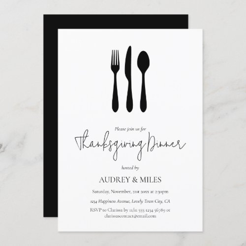 Modern Chic Thanksgiving Dinner Invitation