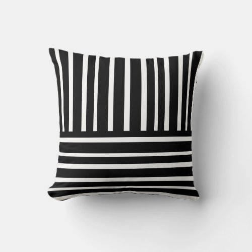 modern chic throw pillow black and white stripes