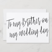 Modern Chic "To my brother on my wedding day" (Front)