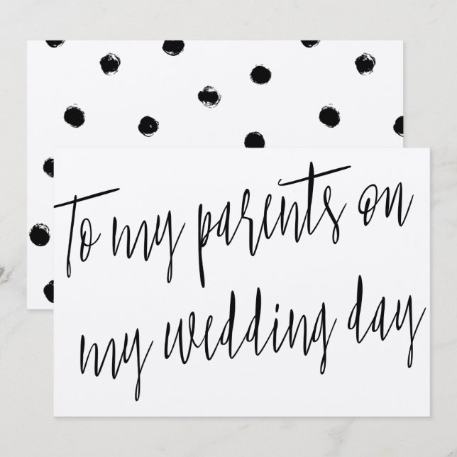Modern Chic "To my parents on my wedding day" Invitation (Front/Back)