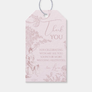 Modern Chic Toile de Jouy Picnic Bridal Shower Gift Tags