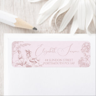 Modern Chic Toile de Jouy Picnic Bridal Shower Label