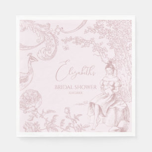 Modern Chic Toile de Jouy Picnic Bridal Shower Napkins