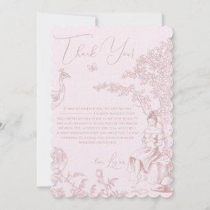 Modern Chic Toile de Jouy Picnic Bridal Shower  Thank You Card