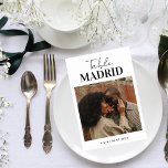Modern Chic Travel Destination Theme Photo Wedding Table Number<br><div class="desc">Decorate your wedding tables with this elegant card, featuring your custom photo & text. Easily add your own details by clicking on the "personalize" option. 🌸 PLEASE NOTE: The size of this card is 3.5" x 5". If you’d like a larger size, please contact me before 💖 making your purchase....</div>