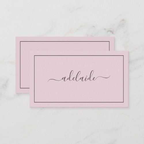 Modern Chic Trendy Blush Pink hairstylist script Business Card