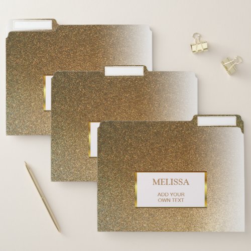 Modern chic trendy gold gradient personalized file file folder