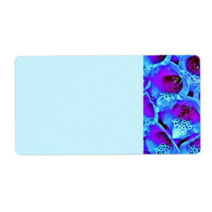 Modern Chic Turquoise Blue Flowers Nature Label
