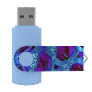 Modern Chic Turquoise Blue Flowers Nature USB Flash Drive