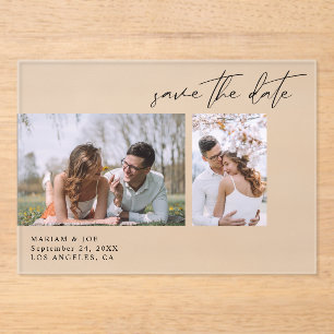 Modern Chic Two Photo Save the Date 