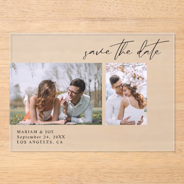 Modern Chic Two Photo Save the Date  (Front)
