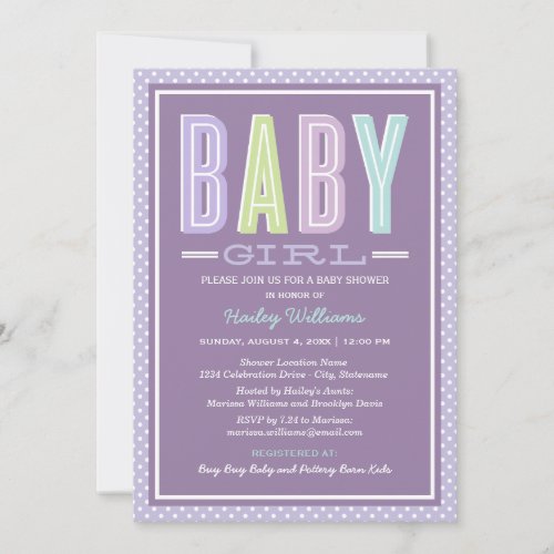 Baby Shower Invitation | Chic Type - Girl