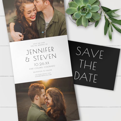 Modern  Chic Type Save The Date Photo Card