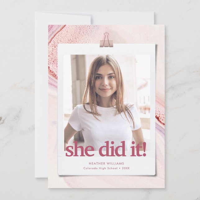 Modern Chic Typography Graduation Invitation (Front)