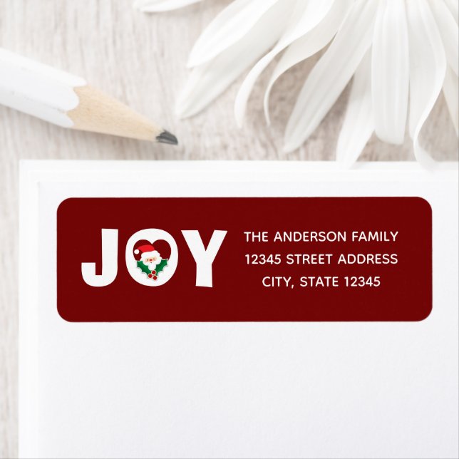 Modern Chic Typography Holly Joy Christmas Santa Label (Insitu)