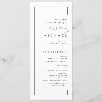 Modern chic typography minimalist wedding program | Zazzle